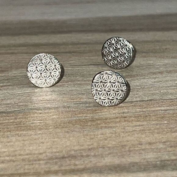 Etched Button Covers Set 3 With Onyx Silver Tone Classic Old Money Heritage - Picture 1 of 6